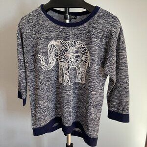Absolutely Famous Top with Elephant on Front, Size M